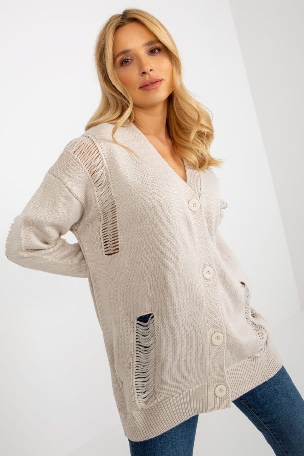 Beige Cardigan in Cardigans For Women, Ponchos with Acrylic and Wool