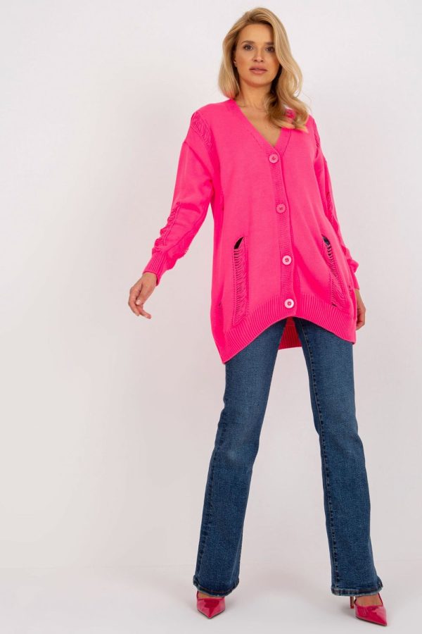 Pink Cardigan in Cardigans For Women, Ponchos with Acrylic and Wool