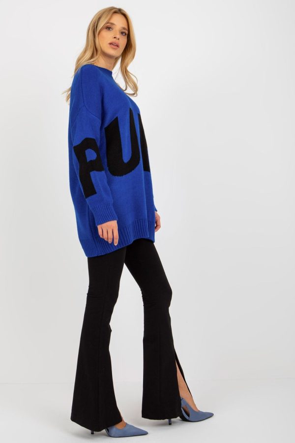 Blue Jumper in Sweaters, Pullovers, Jumpers, Turtlenecks, Boleros, Shrugs with Acrylic and Wool