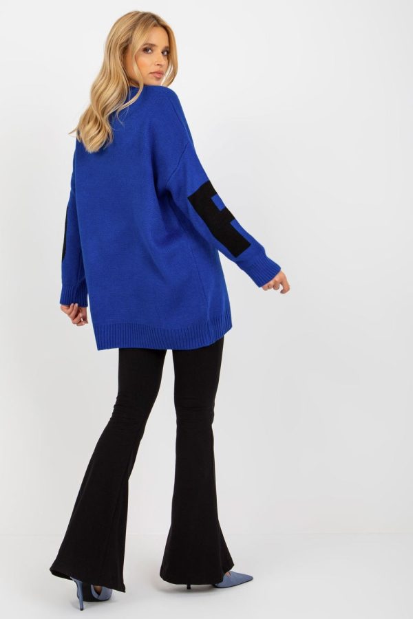 Blue Jumper in Sweaters, Pullovers, Jumpers, Turtlenecks, Boleros, Shrugs with Acrylic and Wool