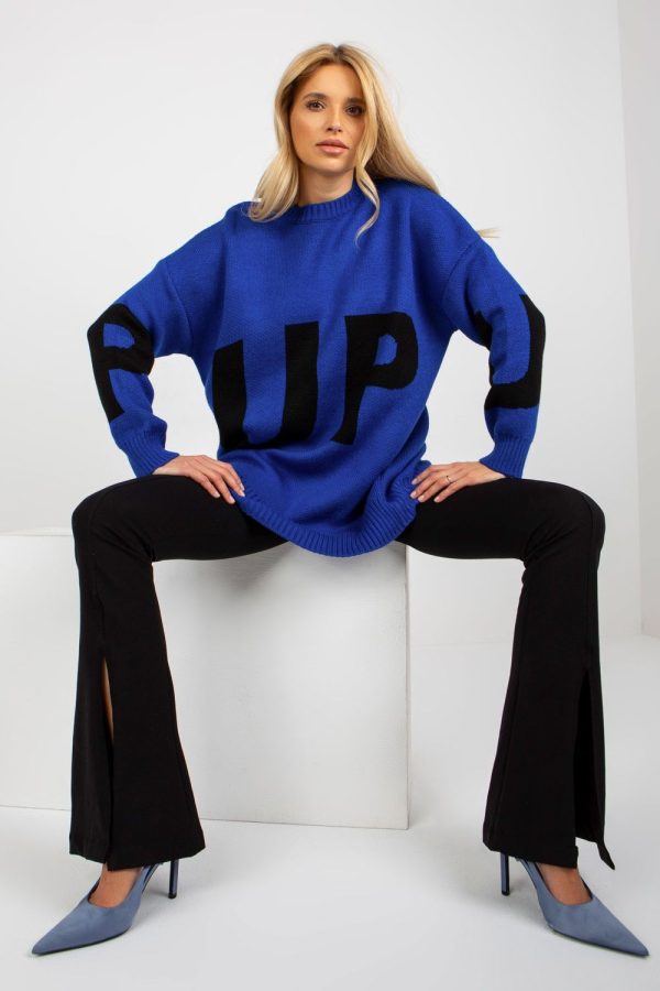 Blue Jumper in Sweaters, Pullovers, Jumpers, Turtlenecks, Boleros, Shrugs with Acrylic and Wool