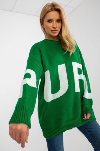 Green Jumper in Sweaters, Pullovers, Jumpers, Turtlenecks, Boleros, Shrugs with Acrylic and Wool