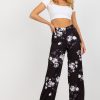 Black Women Trousers in Casual Pants For Women with Cotton, Spandex and Polyester