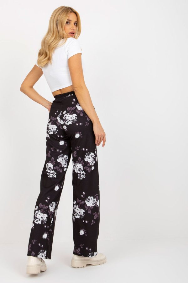 Black Women Trousers in Casual Pants For Women with Cotton, Spandex and Polyester