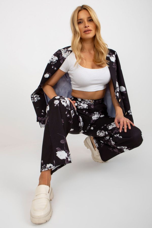 Black Women Trousers in Casual Pants For Women with Cotton, Spandex and Polyester