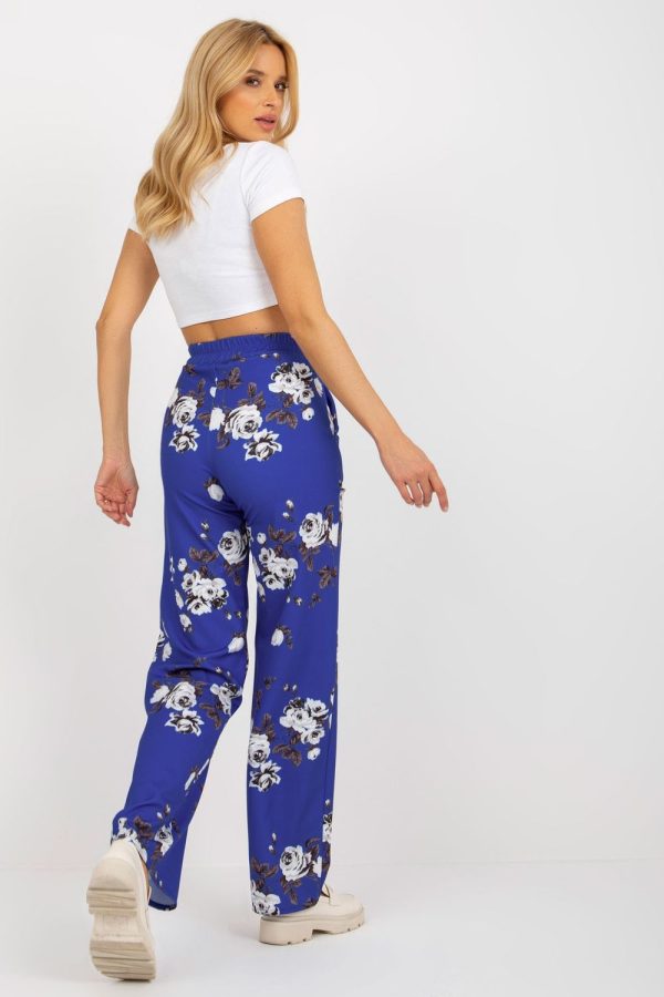 Blue Women Trousers in Casual Pants For Women with Cotton, Spandex and Polyester
