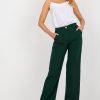 Green Women Trousers in Pants, Trousers, Shorts with Cotton, Spandex and Polyester
