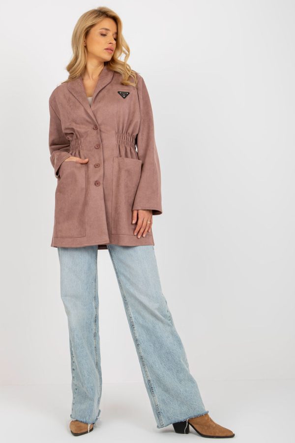 Pink Coat in Women`s Coats, Jackets with Cotton, Spandex and Polyester