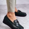 Green Half Shoes in Women`s Ankle Boots & Booties with Fabric, Footbed, Upper Height, Heel Height and Sole Height