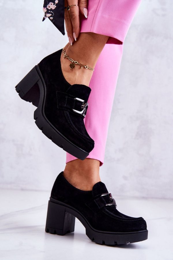 Black Heeled Low Shoes in Women`s Ankle Boots & Booties with Fabric, Footbed, Upper Height, Heel Height and Sole Height