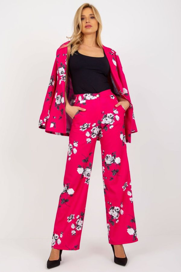 Pink Women Trousers in Casual Pants For Women with Cotton, Spandex and Polyester