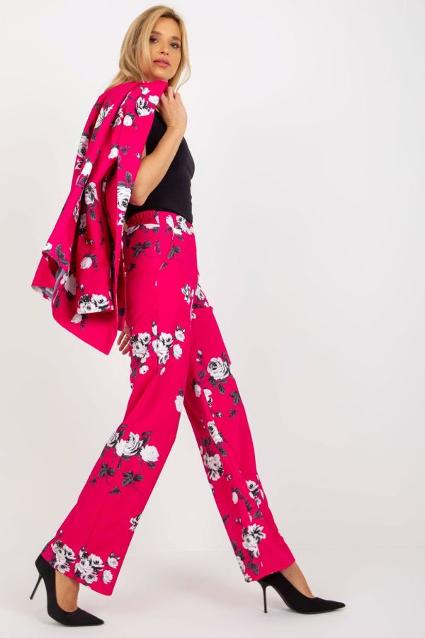 Pink Women Trousers in Casual Pants For Women with Cotton, Spandex and Polyester