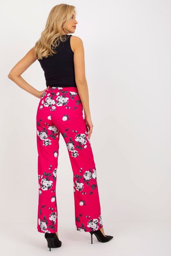 Pink Women Trousers in Casual Pants For Women with Cotton, Spandex and Polyester