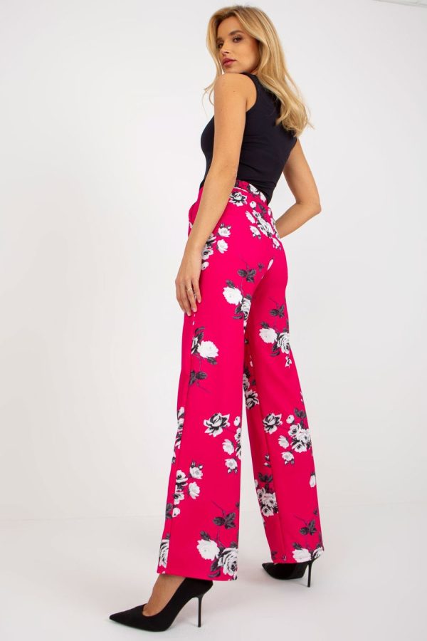 Pink Women Trousers in Casual Pants For Women with Cotton, Spandex and Polyester