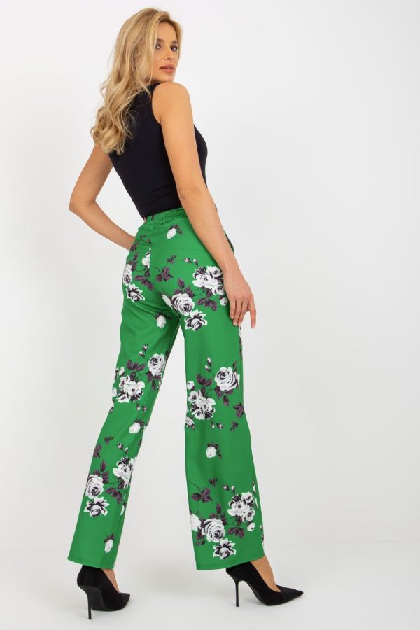 Green Women Trousers in Casual Pants For Women with Cotton, Spandex and Polyester