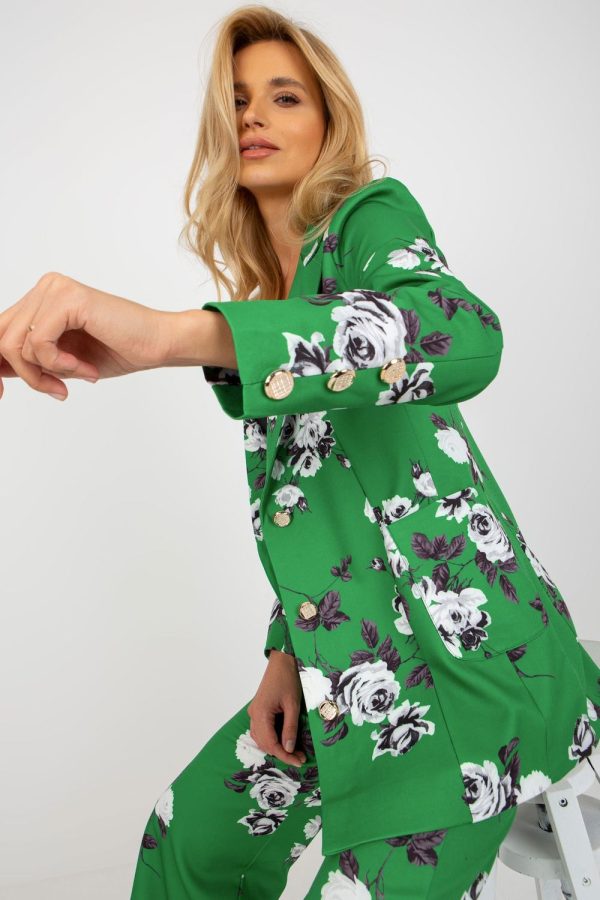 Green Jacket in Jackets, Vests For Women with Cotton, Spandex and Polyester