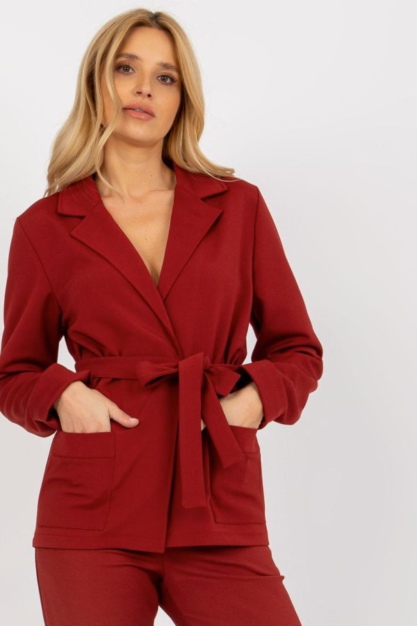 Red Jacket in Jackets, Vests For Women with Spandex, Polyester and Wool