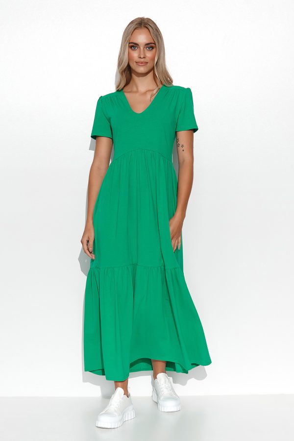 Green Daydress in Day Dresses with Cotton and Spandex