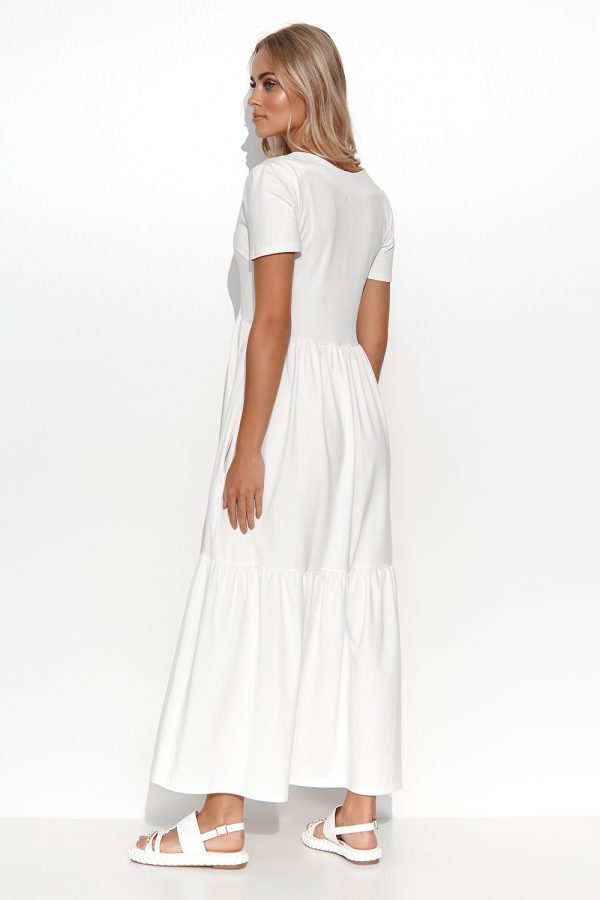 Beige Daydress in Day Dresses with Cotton and Spandex