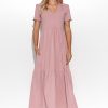 Pink Daydress in Day Dresses with Cotton and Spandex