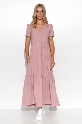 Pink Daydress in Day Dresses with Cotton and Spandex