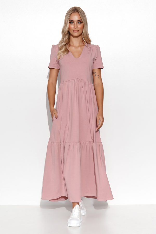 Pink Daydress in Day Dresses with Cotton and Spandex