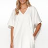 Beige Daydress in Day Dresses with Cotton and Spandex