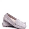Grey Mocassin in Moccasins, Loafers with Fabric, Footbed and Sole Height