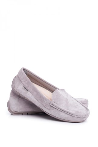 Grey Mocassin in Moccasins, Loafers with Fabric, Footbed and Sole Height