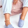 Blue Mocassin in Moccasins, Loafers with Fabric, Footbed and Sole Height