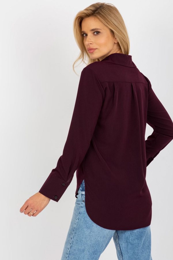 Violet Long Sleeve Shirt in Shirts For Women with Cotton, Spandex and Polyester
