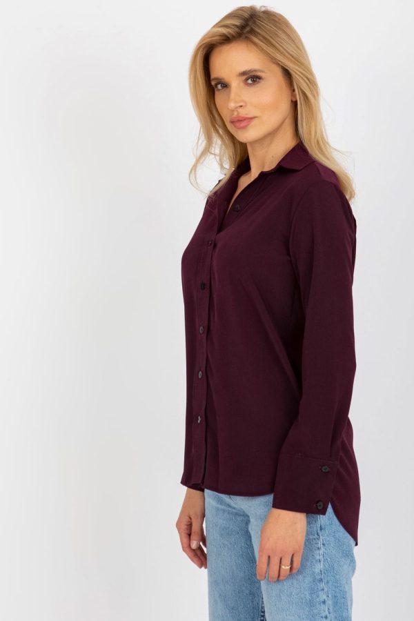 Violet Long Sleeve Shirt in Shirts For Women with Cotton, Spandex and Polyester