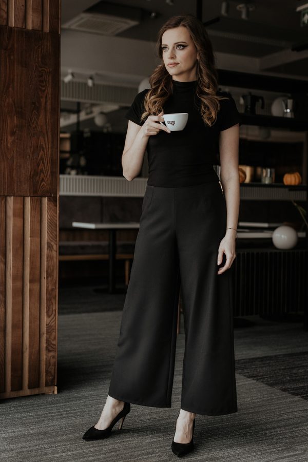 Black Women Trousers 6 in Spandex and Polyester