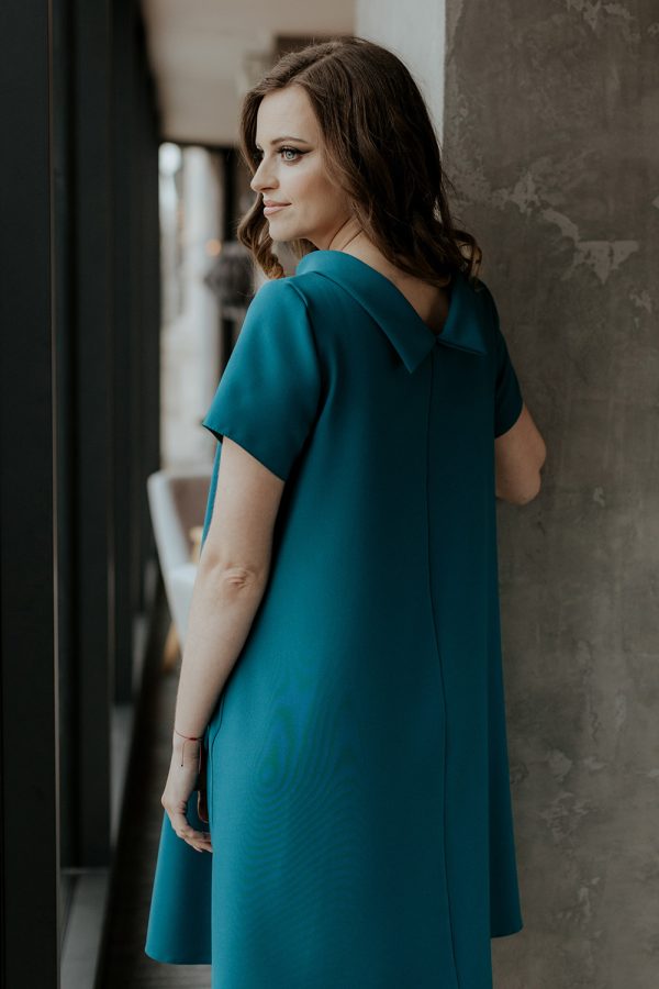 Green Daydress in Day Dresses with Spandex and Polyester