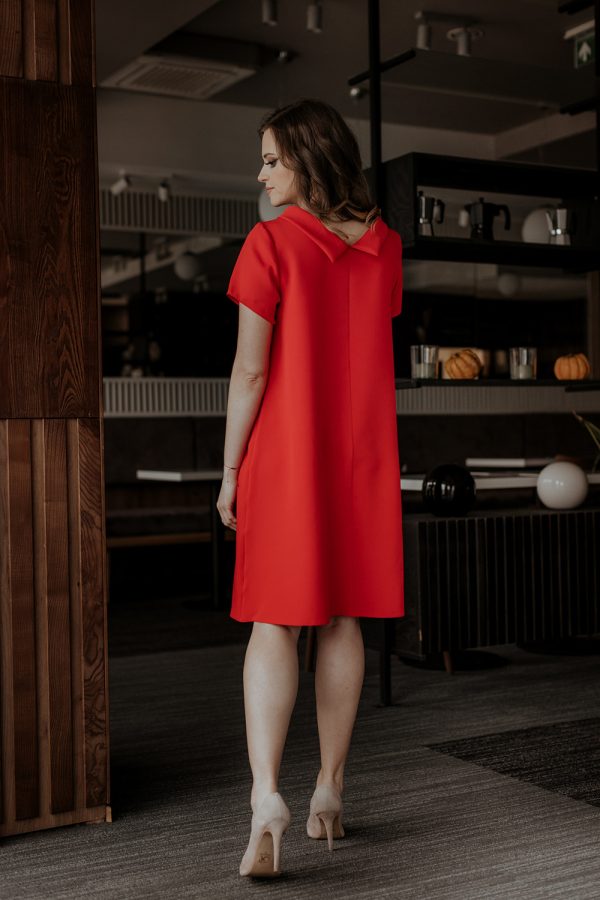 Red Daydress in Day Dresses with Spandex and Polyester