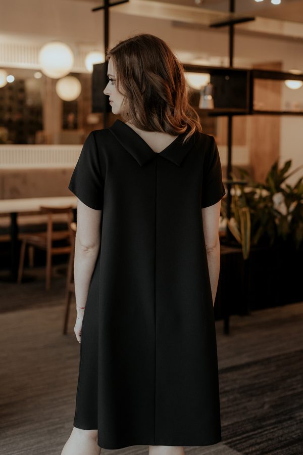 Black Daydress in Day Dresses with Spandex and Polyester