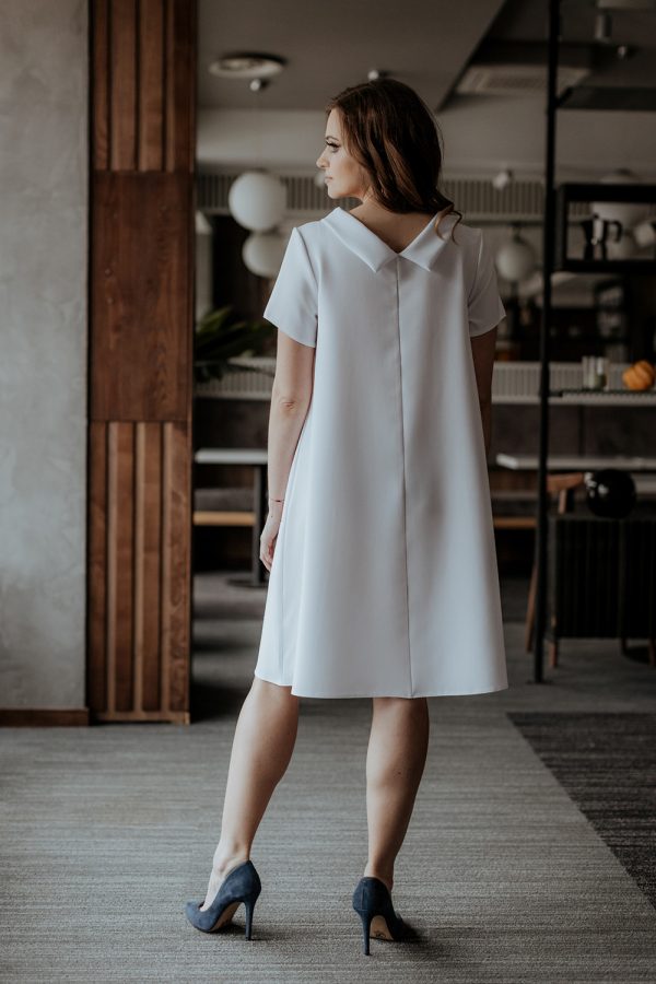 White Daydress in Day Dresses with Spandex and Polyester