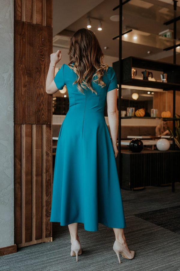 Green Daydress in Day Dresses with Spandex and Polyester