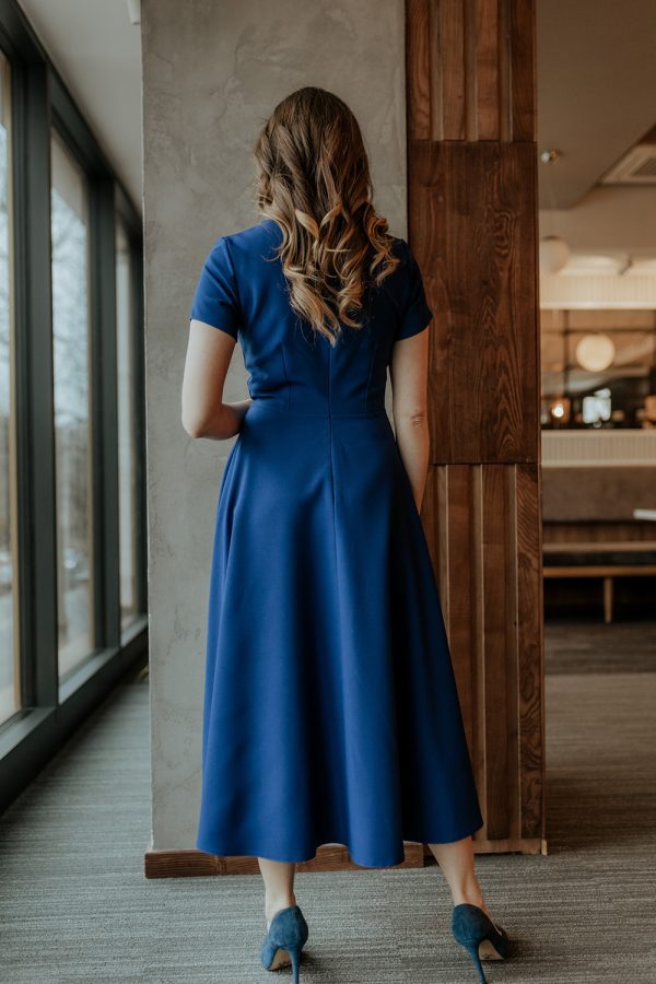 Navy Blue Daydress 9 in Spandex and Polyester