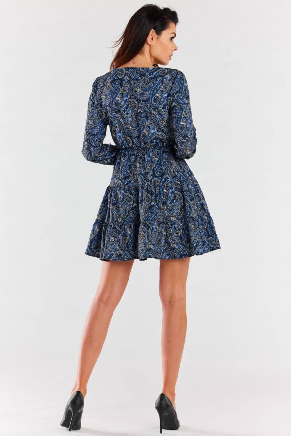 Navy Blue Daydress in Day Dresses with Spandex and Polyester