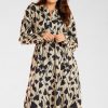 Beige Daydress in Day Dresses with Spandex and Polyester
