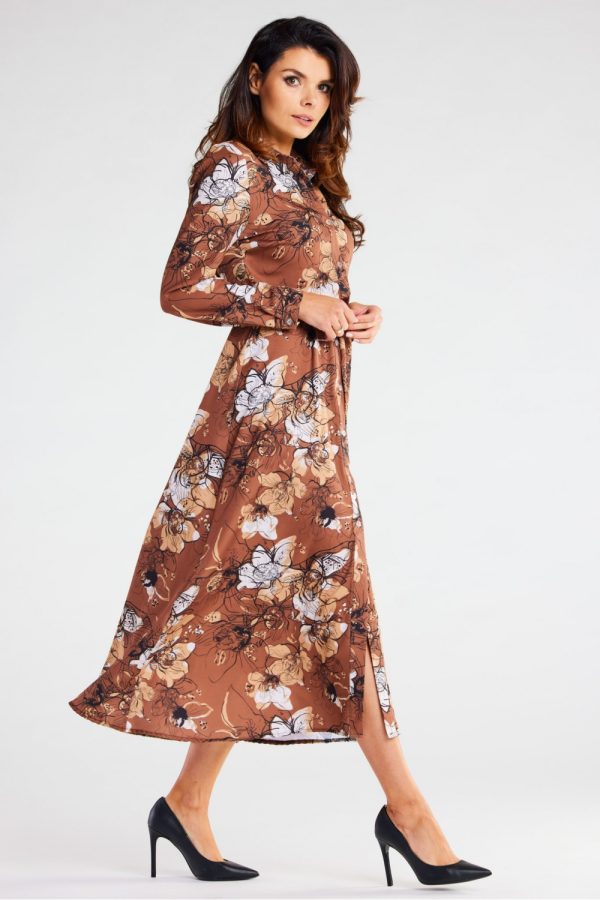 Brown Daydress in Day Dresses with Spandex and Polyester
