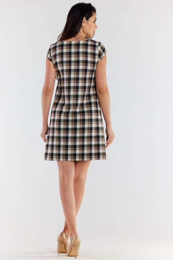 Brown Daydress in Day Dresses with Spandex, Polyester and Viscose