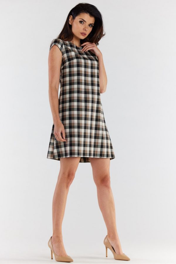 Brown Daydress in Day Dresses with Spandex, Polyester and Viscose