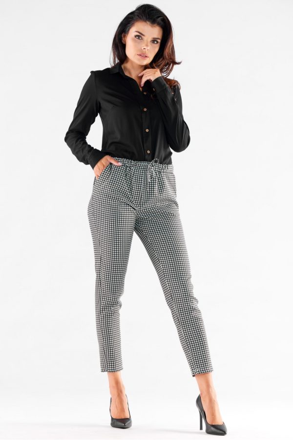 Black Women Trousers in Pants, Trousers, Shorts with Spandex, Polyester and Viscose