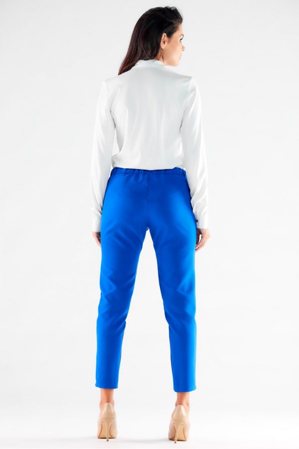 Blue Women Trousers in Pants, Trousers, Shorts with Spandex and Polyester