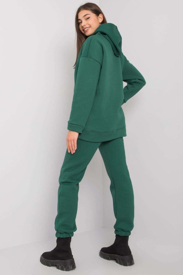Green Set in Pants, Trousers, Shorts with Cotton and Spandex