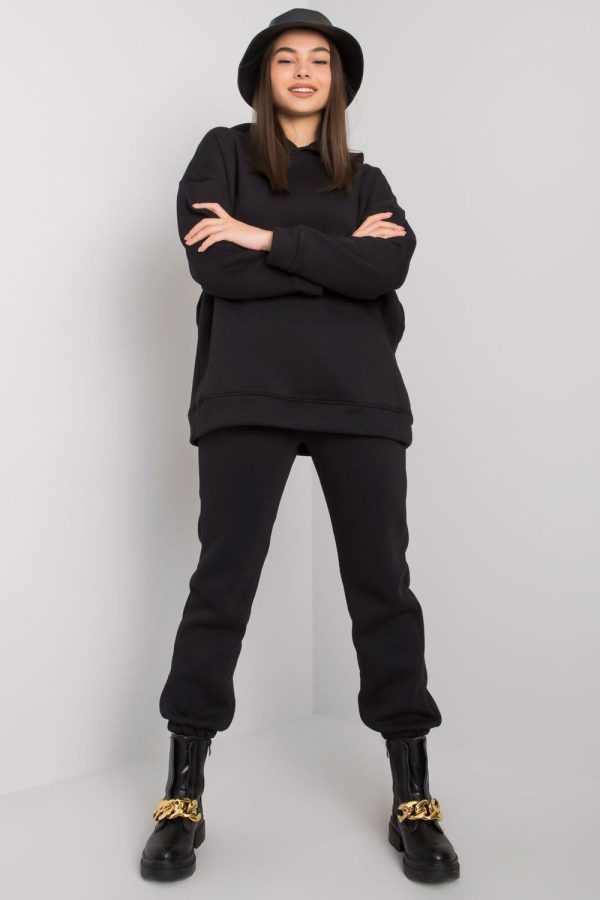 Black Set in Pants, Trousers, Shorts with Cotton and Spandex