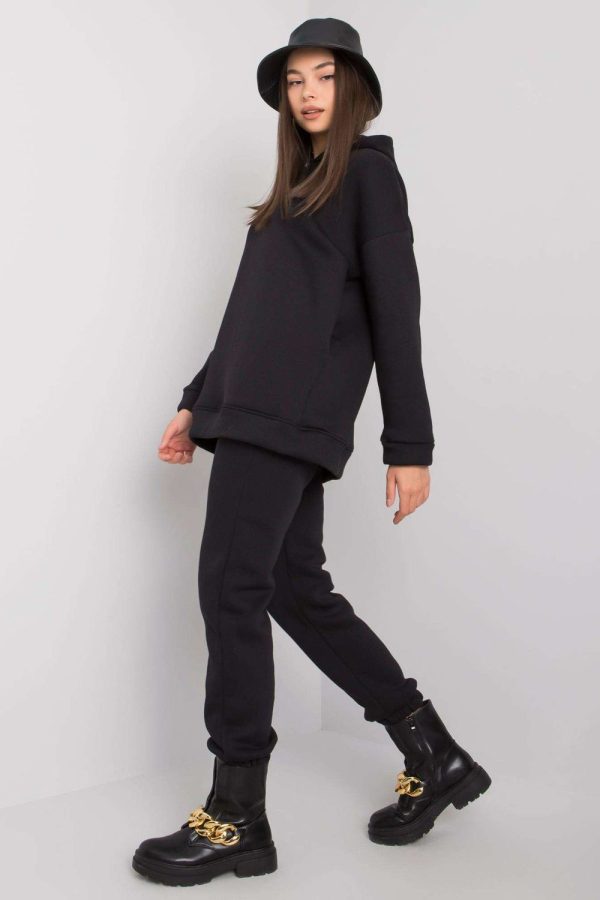 Black Set in Pants, Trousers, Shorts with Cotton and Spandex