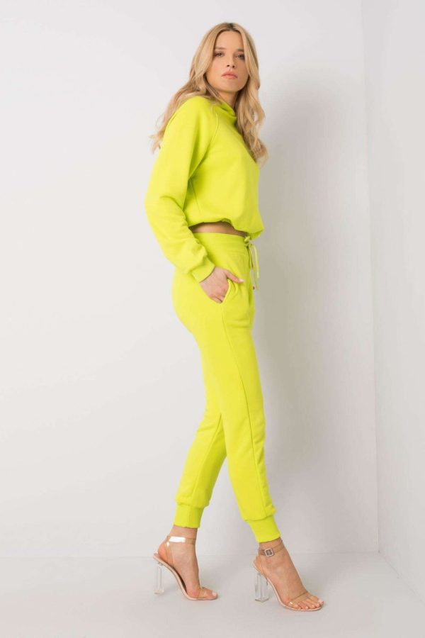Green Set in Pants, Trousers, Shorts with Cotton and Spandex